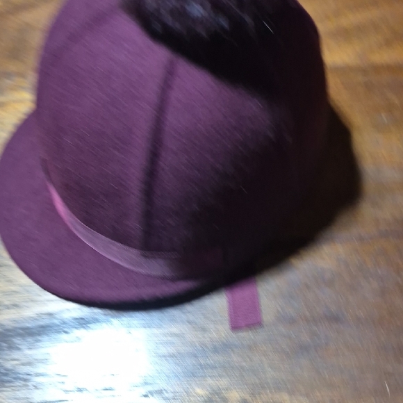 Chic Plum Pom-Pom Riding Hat - Picture 7 of 9